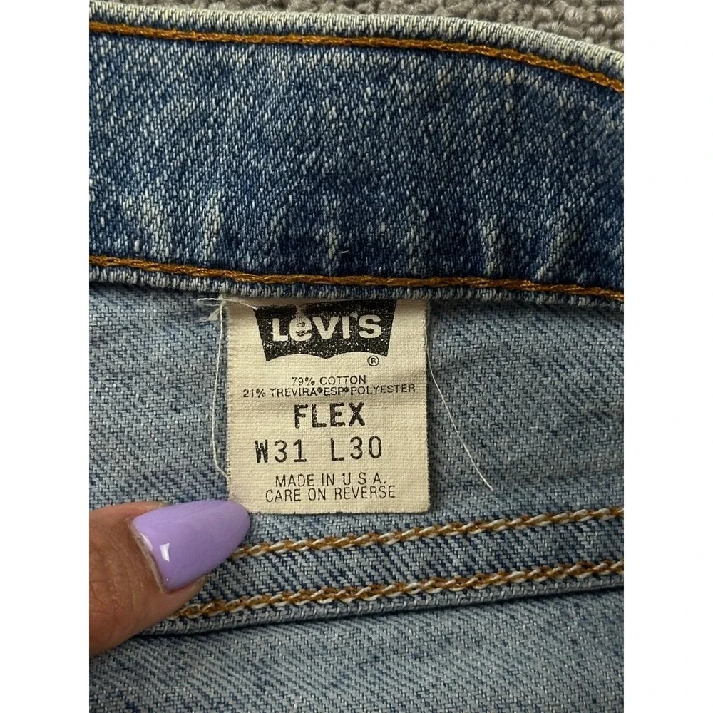 Vintage Levis 852 Jeans Men 31x30 Blue Regular Fit Stretch Denim USA Western